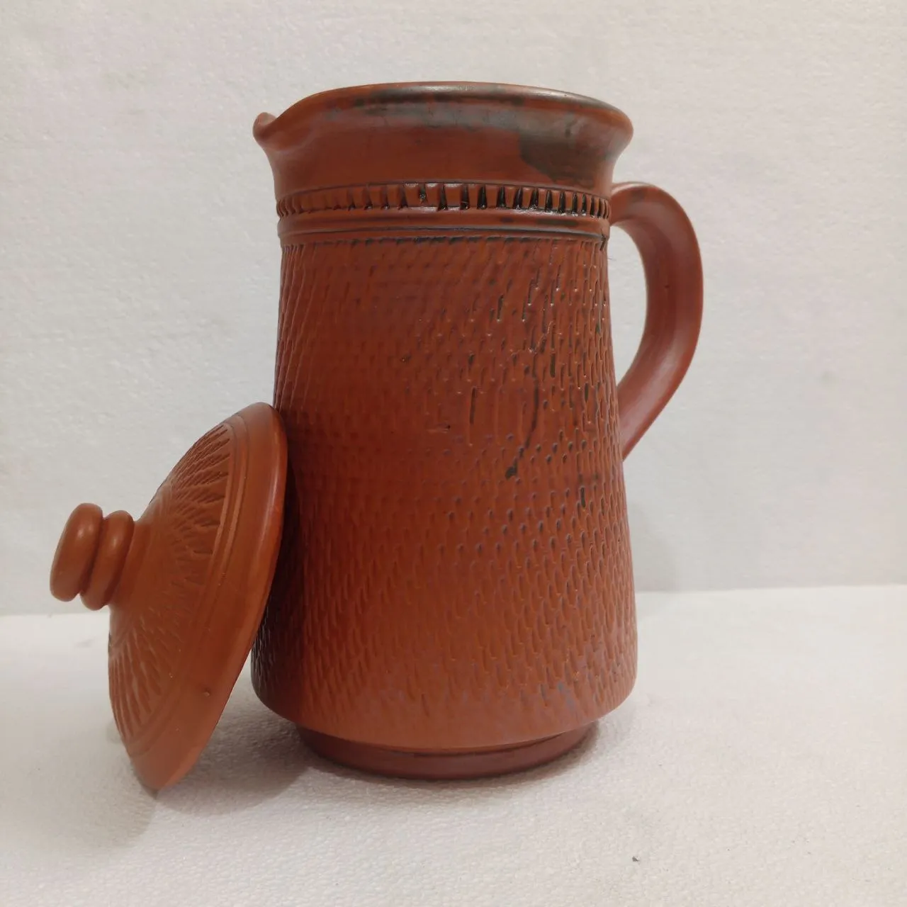 মাটির জগ ও মগ সেট (১টি জগ, ৪টি মগ) – Handmade Terracotta Water Jug Set